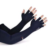 Thin Half Finger Ice Sleeves Sun Protection Breathable Summer Long Arm Covers Polyester Letter Label Anti-UV Arm Sleeves Sports