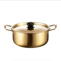 Stainless Steel Ramen Pot with Lid Hot Pot Korean Soup Pot  Camping Cookware 16cm