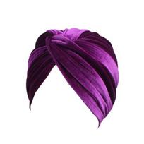 Turbanas Vienspalvis Kryžiaus Formos Moteriškas Tampri Be Kraštelio Indijos Turbanas Pavasariui Rudeniui Žiemai violetinė