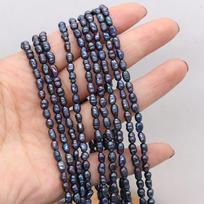 1String, Black Natural Freshwater Pearls, Handmade Rice Shape Pearl Beads for Jewelry Making DIY, Cheapest Items Available 36cm 1String/4-5mm-36cm juoda