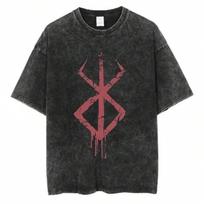 2024 New Style To Do Old Dark Anime Printed Street High Quality Retro 's T-Shirt Street  Round Neck Short Sleeve T-Shirt S