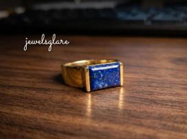 Natūralaus mėlynojo lapis lazurito žiedas, 925 svarų sterlingų sidabro žiedas, Vyriškas žiedas, Antspaudinis žiedas, Sužadėtuvių žiedas jam, Gimtadienio dovana 9