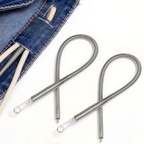 Multipurpose Rope Threading Tool DIY Bendable Spring Drawstring Threader Clip Sewing Needle for Pulling Ropes Elastic Band Craft 12PCS