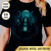 Hecate Greek Mythology Triple Goddess Shirt, Witch Gift Tee, Pagan Graphic T-Shirt, Occult Symbol Top, Wiccan Clothing, Hekate Shirt 4XL