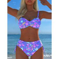 European and American New Color Matching Bikini Foreign Trade Bikini Swimsuit Female Sexy Split Swimsuit S