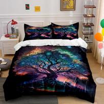 Colorful Cosmic Tree Print Bedding Set Bedding set (1 duvet cover, 2 pillowcases, duvet not included) 135x200cm