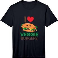 I Love Veggie Burger! Vegetarian Gift Fun Performance  Unisex T-Shirt XXXXL