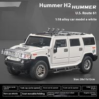 1:18 Hummer H2 Alloy Off Road Car Diecast Metal Model Sound And Light Children Toy Collection Of Hobby Decorative Fine Ornaments