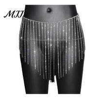 Sparkling Body Jewelry for Women Rhinestone Tassel Waist Chain Women, Sparkly Sexy Belly Dance Skirt-Style Accessory Dancing Hip Accessory, E