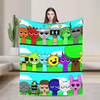 Sprunkid Characters Game Blanket  Fleece Funny Breathable Throw Blanket for Coverlet Textile Decor 75x90cm