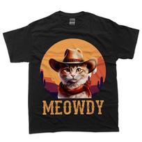 Miau-dy Katė Kaubojiška Kepurė Juokingi Vintage Grafiniai Marškinėliai XXXL