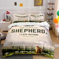 Psalm 23 Shepherd Bedding Set Bedding set (1 duvet cover, 2 pillowcases, duvet not included) 135x200cm