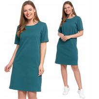 Women's Cotton Dress Short Sleeve Above Knee Comfortable MORAJ XL GREEN