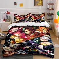 Anime Style Colorful Characters Bedding Set Bedding set (1 duvet cover, 2 pillowcases, duvet not included) 135x200cm