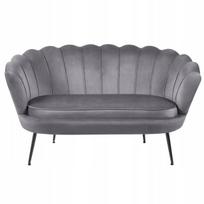 Furnitex Art déco 2-seater living room sofa, GRAY velvet, upholstered