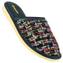 Women's House Slippers Leather Slippers Durable Flip-Flops Polish Footwear 35