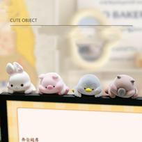 4Pcs/8pcs/set Flocking Screen Animal Model Panda Dog Center Console Doll  Monitor Screen 4pcs/set