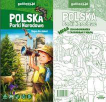 Poland National Parks - map + mega coloring book