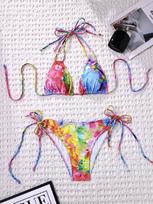 2026 European & American Trendy String Bikini Halter Swimsuit, Sexy Two-Piece Beachwear for Women Large