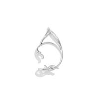 Korean Style Elf Ear Clip Ear Cuff Cat Ear Hollow Ear Clips Goth   Girls Gift Silver-Left  Ear