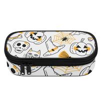 Pencil Case Durable 300D Polyester Structured Zip Around Closure with Main Compartment Mesh Pocket and Pen Slots for Students One Size