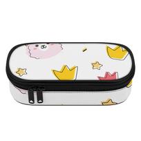 Pencil Case Printed 300D Polyester Large Capacity Zip Around Closure with Mesh Pocket Removable Divider and Pen Slots for Students One Size