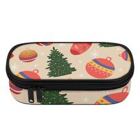 School Pencil Case 300D Polyester Printed Zip Around Closure with Main Compartment Mesh Pocket and Pen Slots for Students One Size