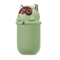 Kitten power bank with hand warmer function, 10000 mAh žalia