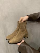 Coarse heel khaki thin boots small short boots women's shoes 2024 new autumn and winter Korean foreign ankle boots Martin boots 35 chaki