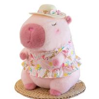 Paplūdimio kapibara pliušinis žaislas Mielas geltonos antis plaukimo ratas Kapibara Kawaii minkšti žaislai Gimtadienio kelionės dovanos 22cm,only doll