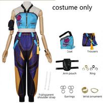 Anime Movie Huntr/x Kpop Demon Hunters Zoey Cosplay Costume Halloween Carnival Party Role Play Uniform Prop XS(150)