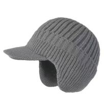 Men Knitted Hat with Fleece Lining All-Weather Protection Ear Coverage Hat Stretchy Design Winter Windproof Hat