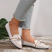 Womens Loafers Fashion Bow Designer Pointed Toe Breathable Mesh Casual Shoes Comfortable Walking Women's Flat Shoes Zapatos36-43 36 balta