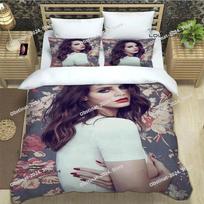 Lana Del Rey Bedding Set Print With Pillowcase Bed Duvet Cover Soft Single Double Queen Super King Size luxury birthday gift EU Single(135*200cm)3pcs