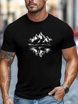 Mountain Nature Inspired Print 100 Cotton Men Woment Tshirt Summer Autumn Daily Outdoor Sports Party Casual Loose Short Sleeve S