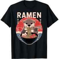 Otter Ramen Japanese Noodles Kawaii Anime Otter T-Shirt S
