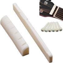 Universal Professional Easy To Install Acoustic Guitar Parts Plastic Bridge Pins & Nut & Saddle beige