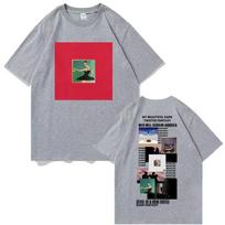 Kanye West My Beautiful Dark Twisted Fantasy Cover TShirt Donda The College Dropout Mens HipHop Retro 100 Cotton Streetwear S