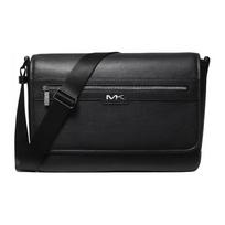 Michael Kors MK Malone Metal Accented Flap Crossbody Bag Men bags Black 33S4SMMM2B-BLACK Basic Set (Bag+Dust Bag)