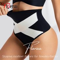 Flarixa Seamless High Waist Shapewear Thongs Belly Shaper Panties Women X Cross Tummy Control Underwear G-String Breathable XS