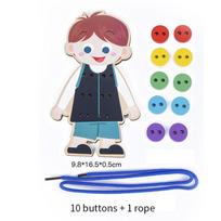 Children s Threading Toy Wooden Montessori Tie Shoelace Clothes Buttons Training Life Skills Teaching Aid Clothes Threading Game Premium Quality