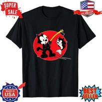 Felix The Cat TShirt Cartoon Fishing Fish Looks Like Felix Graphic T-Shirt S-5XL 3XL
