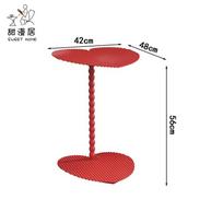 Dopamine Red Heart Metal Chair Set, Artistic Photography Prop, Cute INS Designer Stool for Living Room or Studio Shoot red