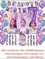 Demon Hunters Celebration Cutlery Collection Banner Backdrop Balloons Cake Topper Outdoor Picnic Supply Birth Date designed for Korean Kpop Anime Other