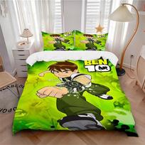 3pcs bedding set Ben 10 Alien Force Includes 1 Comforter + 2 Pillowcases, Without Pillow Inserts, Soft Comfortable,a0909210 135x200cm