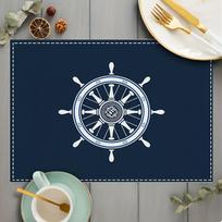 4/6/8 vnt. Jūrinio laivo vairo padėkliukų rinkinys iš 4 vnt. Jūrinio stiliaus lininiai stalo padėkliukai pakrantės virtuvei 4Pcs-30X45cm(12X18in