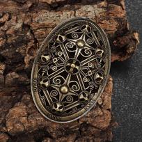 Vintage Scandinavian Shield Brooch Norse Mythology Celtic Metal Brooch Punk Amulet Pin for Men