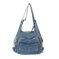 Denim Solid Color Trendy Shoulder Bag High Quality Fashi Bags Female 2026  Large Capacity Versatile Crossbody Bag šviesiai mėlyna spalva