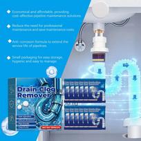 Drain Clog Remover Tablets 12pc Effective Pipe Cleaner for Bathroom Kitchen Sink Tub Shower Drain Maintenance One Size