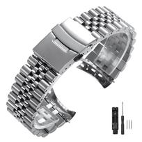 Tvirtas nerūdijančio plieno laikrodžio apyrankė Seiko 5 SKX009/007, Oyster, Jubilee, su lenktu galu, 18mm 20mm 22mm, vyriška sportinė juosta 18mm no logo gray